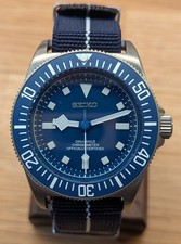 Seiko MOD Solid Grade 2 Titanium Pelagos FXD Dive Watch Blue Dial