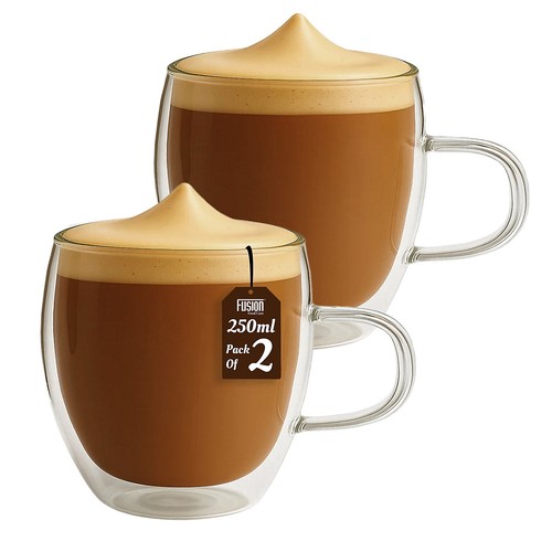 Double walled glass mugs - double,