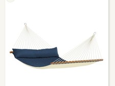 La Siesta Canoa  Hammock Stand  with albama vavy blue hammock.