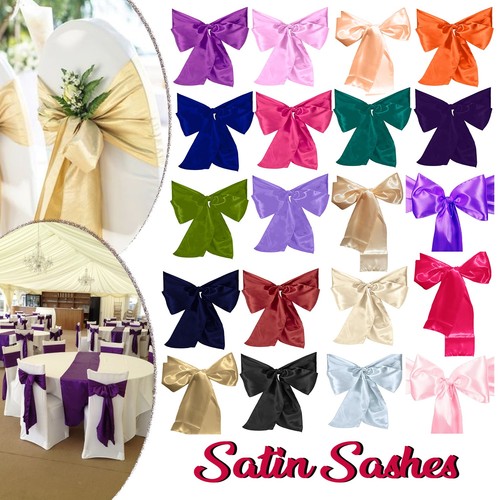 Satin chair sashes wedding - chair,