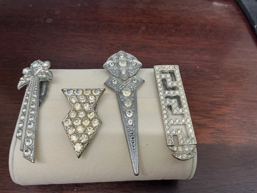 Vintage art deco dress clips - vintage,