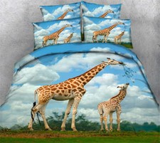 Feeding Giraffe 3D Printing Duvet Quilt Doona Covers Pillow Case Bedding Sets