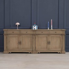 French Classic Carved Buffet Rustic Wooden Cupboard Large Sideboard Cabinet