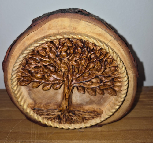 Wood slice carving - carving, with