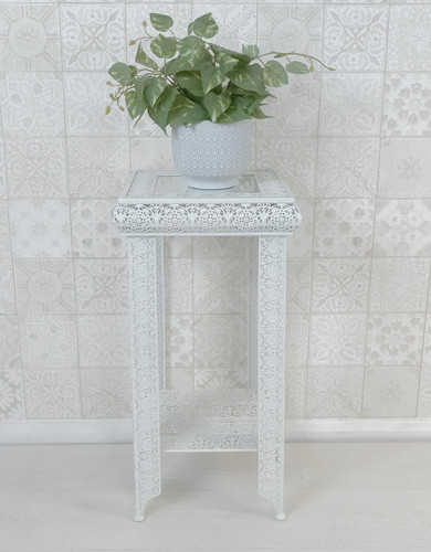 White embossed metal glass - embossed,