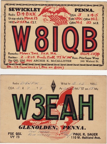 Qsl card pennsylvania usa - x,