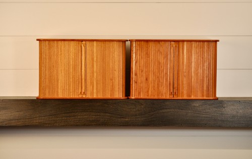 Mcm teak tambour door - door, wall