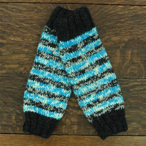 Hand knitted wool leg warmers - knitted,