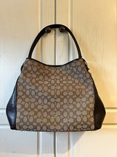 Coach Signature Edie 31 Shoulder Bag In Jaquard & Leather