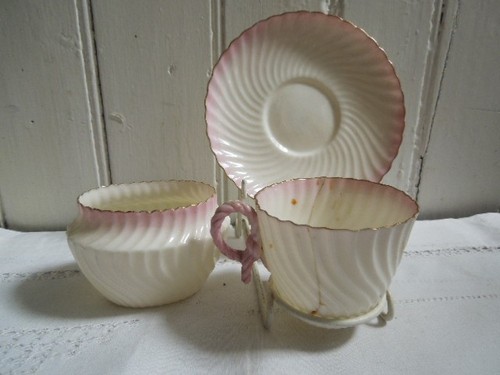 Rare antique belleek pink - belleek,