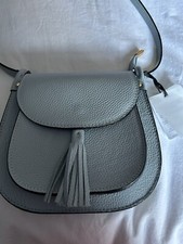 Leather baby blue crossbody