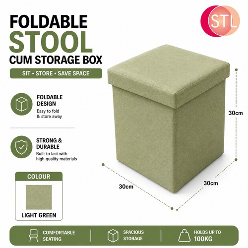 Folding storage ottoman seat - folding,