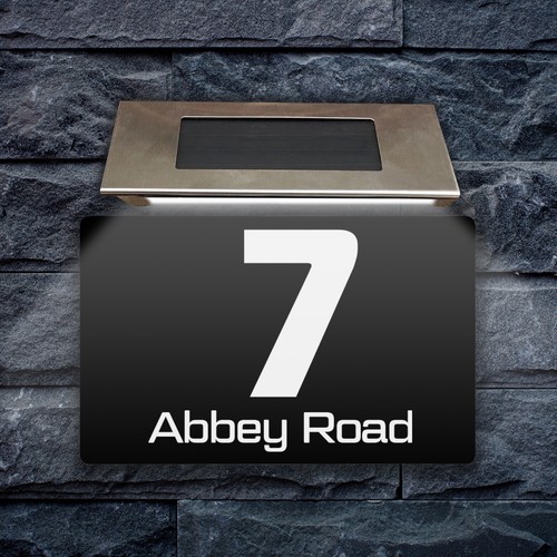 House number plaques - number, solar
