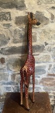 African Carved Wooden Giraffe
