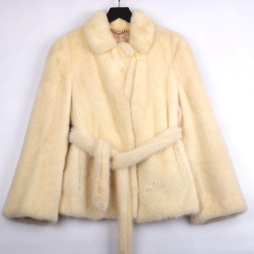 Women real mink fur belted - real,