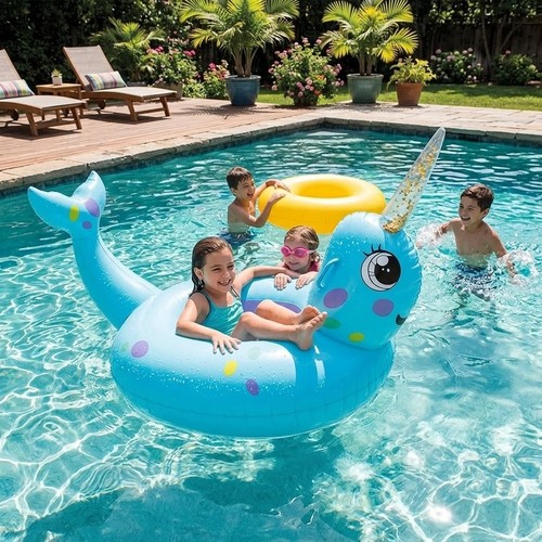 Giant narwhal inflatable pool - narwhal,