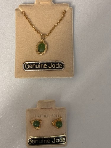 Jade earrings and necklace - earrings,