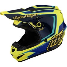 Troy Lee Designs GP Ritn Helmet | Yellow/Navy Blue/Blue | Sz XXL