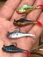 4 x Micro Fishing Lures Pike Perch Trout Chub Soft Plastic jelly Baits 3g & 10g