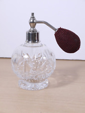 Vintage Lead Crystal Glass Perfume Atomiser with Maroon Spray Pump
