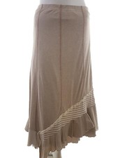 ⭐ LISA CAMPIONE NEW YORK Womens Spódnica Maxi Pasy Beżowy Wiskoza 12/14 (40) ⭐