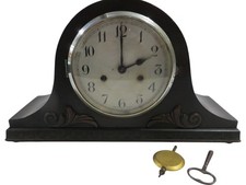"Dubros" 1930's Wooden Mantel Clock Made in England  Pendulum needs Restoration