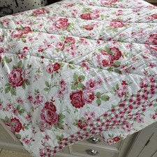 Cath Kidston Rosali & Gingham Ikea Quilted Throw Bedspread Blanket 260 x 280 