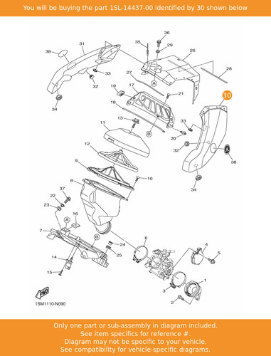Yamaha duct 1sl 14437 - duct,, oem