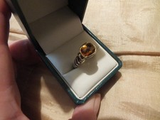 David Yurman silver/18ct/Citrine dress ring, size P...