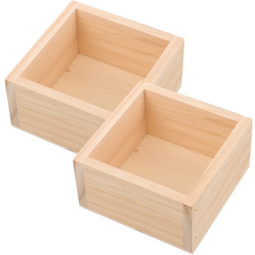 2pcs square wooden planters - 2pcs,