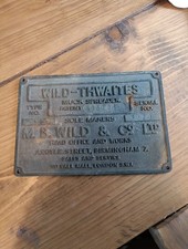 Wild Thwaites muck Spreader - Metal Name Plate 