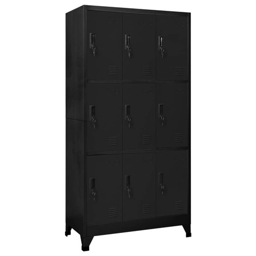 Steel locker cabinet black - locker,