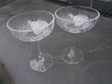 PAIR VINTAGE CUT CLEAR CRYSTAL