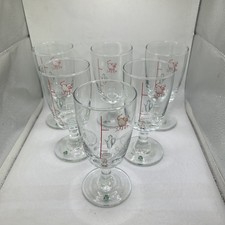 Set of 6 Rare Vintage Stemmed