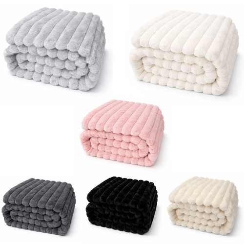 Luxury ribbed plush throw - luxury,