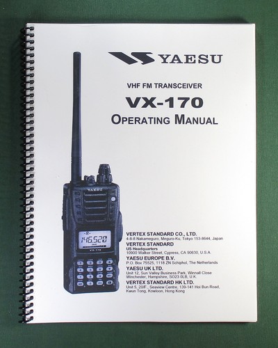 Yaesu 170 operating manual - yaesu, vx-170