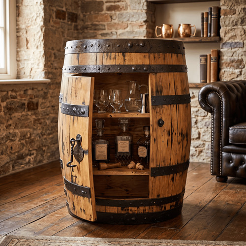 Half whiskey barrel - half,