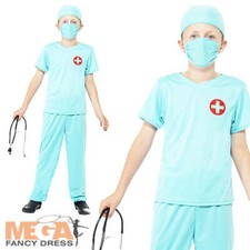Surgeon Boys Fancy Dress Doctor Uniform Occupations Childrens Kid Costume Outfit