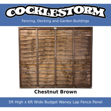 5ft High x 6ft Wide Chestnut Brown Fence Panel - Free Delivery Within 70 Miles