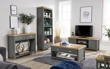 Console TV Stand Television Unit Living Room 36mm Oak Top Coffee Solid Bookcase