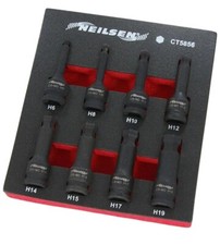 Ball End Impact Allen Key Hex Bit Socket Set H6 - H19 Bits 8pc 1/2" - 5856