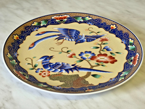 Rare vibrant enamelled plate - vibrant,