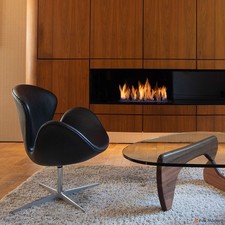 Arne Jacobsen Swan Chair - High Quality Aniline Black Leather Fox Modern RRP 999