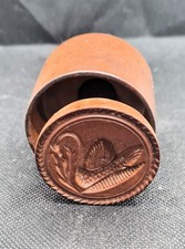 Antique Primitive 1800s, Wooden Butter Press Mold with Swan Pattern Design