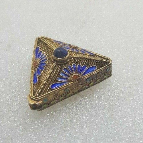Silver triangular box vintage - triangular,
