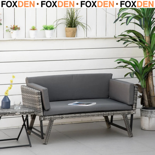 Rattan folding daybed - 2, 1