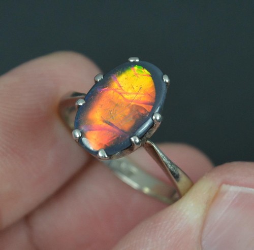 Antique natural black - opal, and