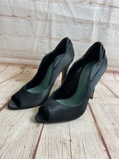 Women’s KG By Kurt Geiger Black Satin Peep Toe High Heel Shoes Size 6/39