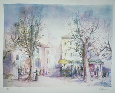 Village LITHOGRAPH Signed GUY GAMBIER Print 42/60 XX°
