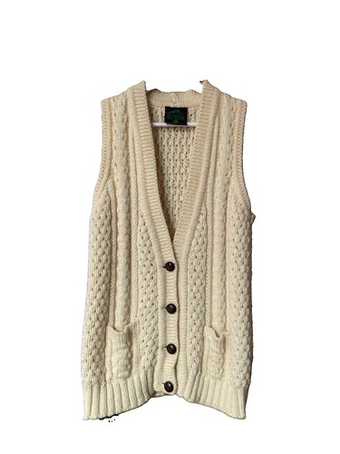 Vintage cable knit waistcoat - vintage,